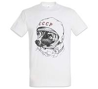 Urban Backwoods Space Dog Laika Men T-Shirt White Size M