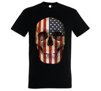 Urban Backwoods USA Stars & Stripes Skull Flag Men T-Shirt Black Size 2XL