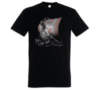 Urban Backwoods Viking Ship I Men T-Shirt Black Size L