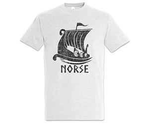 Urban Backwoods Viking Ship VII Men T-Shirt Grey Size L