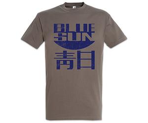 Urban Backwoods Vintage Blue Sun Logo Firefly Men T-Shirt Grey Size XL