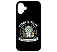 Urban Beekeeper Sustainability Harvest Protect Thrive Emblem Case for iPhone 16 Plus
