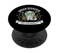 Urban Beekeeper Sustainability Harvest Protect Thrive Emblem PopSockets Adhesive PopGrip