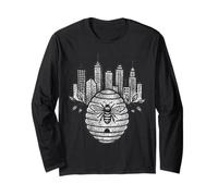 Urban Beekeeping City Beekeeper Beehive Skyline Bee Long Sleeve T-Shirt