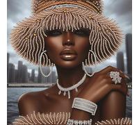 Urban Black Beauty Special Shaped 5D DIY Partial Drill Diamonds Dots Gem Art Kits 11.81 X11.81inch Diamonds Paintings Gem Art for Adults Beginners Home Decor