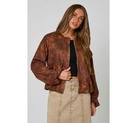Urban Bliss Animal Faux Suede Bubble Hem Jacket - 16