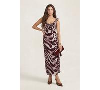 Urban Bliss Animal Ruffle Maxi Dress In Burgundy Burgundy