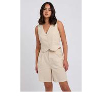 Urban Bliss Beige Linen Blend Waistcoat - 8