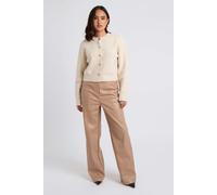 Urban Bliss Beige Wide Leg PU Trouser - 8