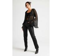 Urban Bliss Black Coated Straight Leg Jean - 8