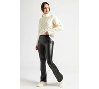 Urban Bliss Black Flare PU Leggings - 8