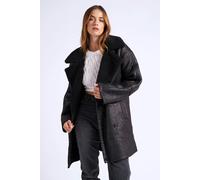 Urban Bliss Black Mid Length Bonded Coat - 10