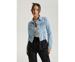 Urban Bliss Bleach Raw Hem Denim Jacket - 22