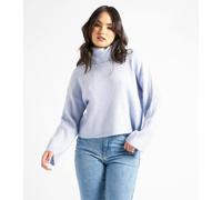 Urban Bliss Blue Crop Roll Neck Wide Rib Jumper - S