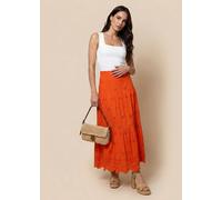 Urban Bliss Broderie Maxi Skirt Orange - 14