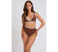 Urban Bliss Brown Contrast Plunge Bikini Top - 8