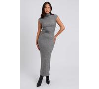 Urban Bliss Brushed Grey Jersey Maxi Ruched Dress - L