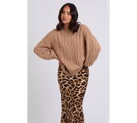 Urban Bliss Cable Crew Neck Jumper In Stone Stone M