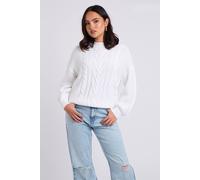 Urban Bliss Cable Crew Neck Jumper In White White S