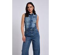 Urban Bliss Cassie Denim Gilet In Blue Blue 10