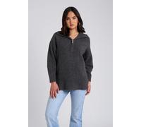 Urban Bliss Charcoal Plain Oversized Half Zip - S