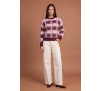 Urban Bliss Check Jumper In Burgundy Burgundy