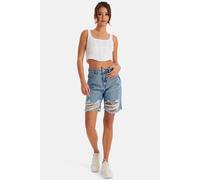 Urban Bliss Chief Ripped Bermuda Shorts In Blue Blue 8