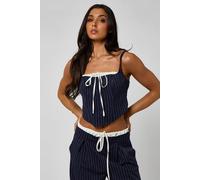 Urban Bliss Corset Tie Top In Blue Blue