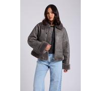 Urban Bliss Cropped Bonded Jacket In Grey Grey 14