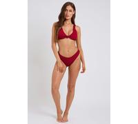 Urban Bliss Dark Red Textured Knot Front Bikini Bottom - 12
