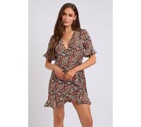 Urban Bliss Dola Floral Wrap Dress In Black Black 10