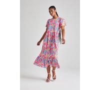 Urban Bliss Eddie Floral Ruffle Dress In Blue Blue 10