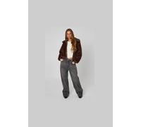 Urban Bliss Faux Fur Bomber Jacket In Chocolate Chocolate