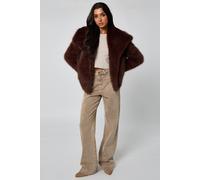 Urban Bliss Faux Fur Jacket In Brown Brown