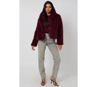 Urban Bliss Faux Fur Jacket In Burgundy Burgundy