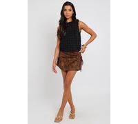 Urban Bliss Faux Suede Animal Mini Skirt In Brown Brown