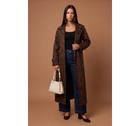Urban Bliss Faux Suede Leopard Trench In Brown Brown