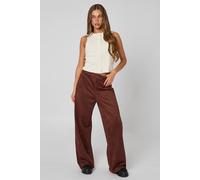Urban Bliss Faux Suede Wide Leg Trouser In Chocolate Chocolate