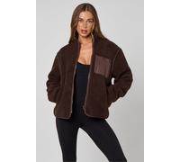 Urban Bliss Fleece Jacket In Chocolate Chocolate 8