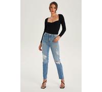 Urban Bliss Fox Blue High Rise Slim Ripped Jean - 14
