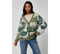Urban Bliss Green Floral Chunky Cardigan Green S