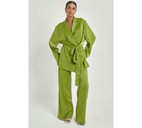 Urban Bliss Green Satin Wrap Blazer - 10