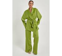 Urban Bliss Green Satin Wrap Blazer Green 12