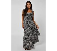 Urban Bliss Grey Leopard Tiered Midaxi Dress With Ruffles Grey 14