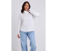 Urban Bliss Honeycomb Cable Roll Neck Jumper In White White S
