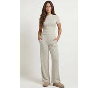 Urban Bliss Jersey Striped Wide Leg Trouser Cream - 18