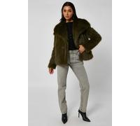 Urban Bliss Khaki Faux Fur Jacket - 14