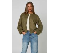 Urban Bliss Khaki Faux Suede Bubble Hem Jacket - 10