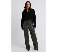 Urban Bliss Khaki Wide Leg PU Trouser - 10