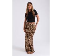 Urban Bliss Leopard Bias Cut Maxi Skirt In Black Black 10